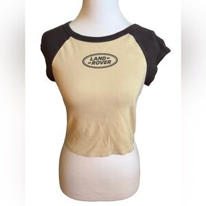 PacSun Black and Cream Crop Top